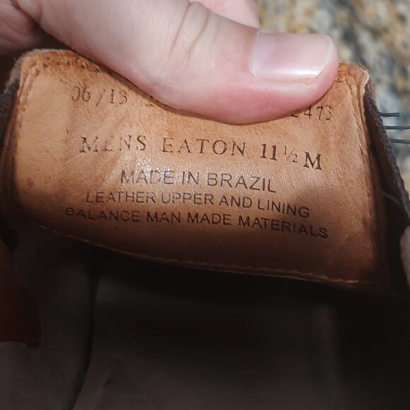 Tommy Bahama Shoes Mens Size 11.5 Brown Leather Slip On Eaton Loafers Comfort - Picture 14 of 14